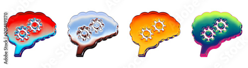 3D icon bundle glossy style - critical thinking 2. Education learning and school academic resources. High quality render design. Glossy reflective surface detail.