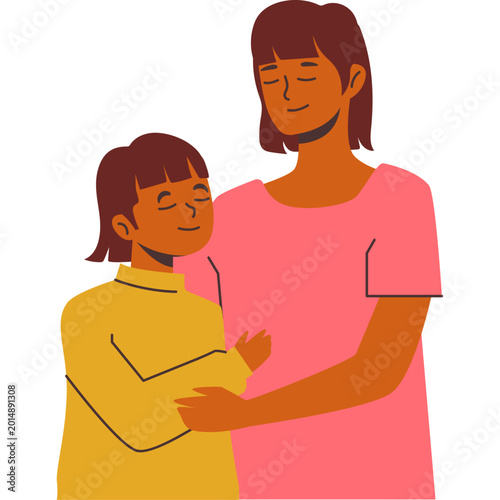 Mom and Kids Illustration