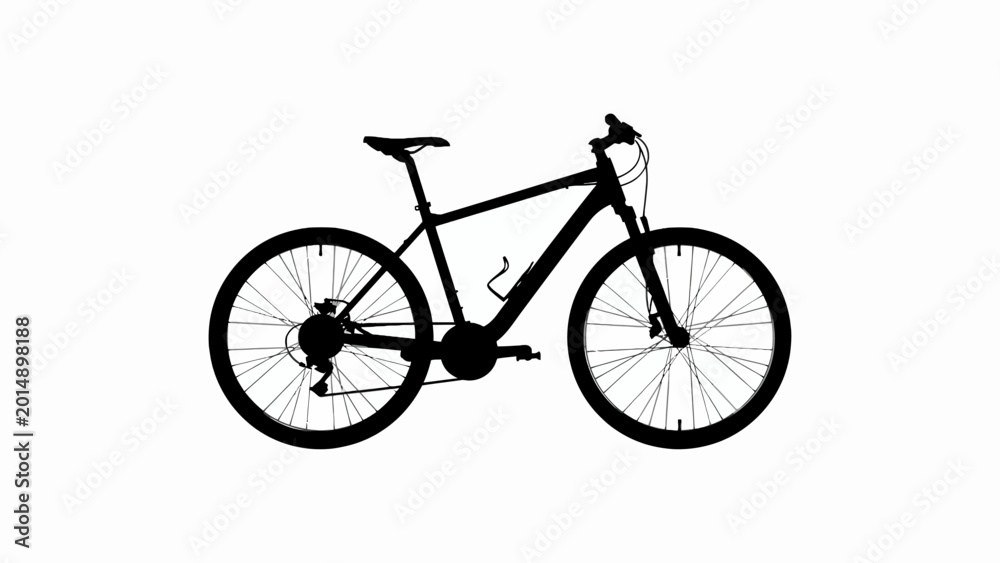 Naklejka premium Mountain bike, bicycle, cycling, sports equipment, black isolated on White Background