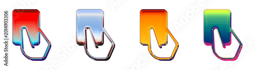 Photos 3D glossy icon set - foul