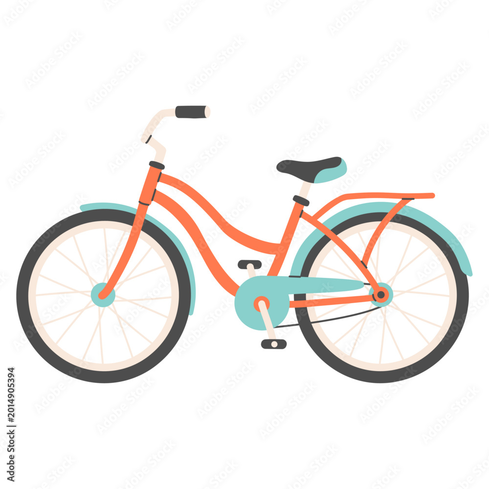Fototapeta premium City bicycle drawn by hand on a white background