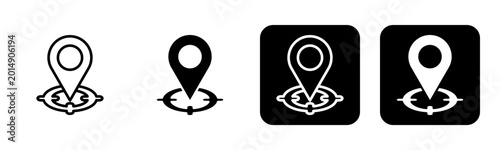 Fotografi Positioning  Icon Line and Black Fill Style Collection