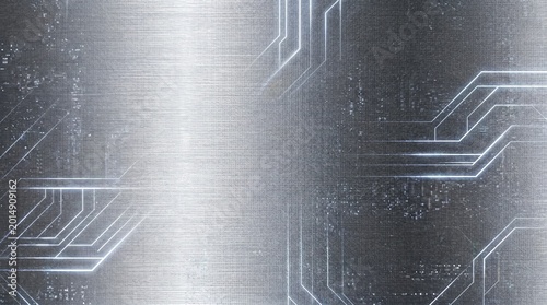 Brushed Metal Industrial Circuit Board Background