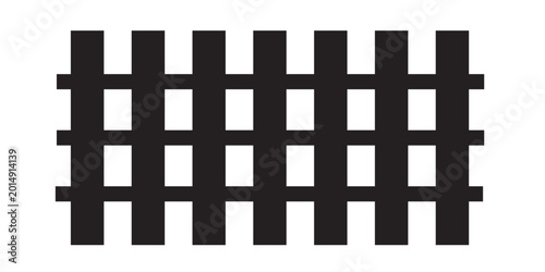 Tableau sur toile fence, picket wood outline, silhouette fence panel, wooden fence clip art