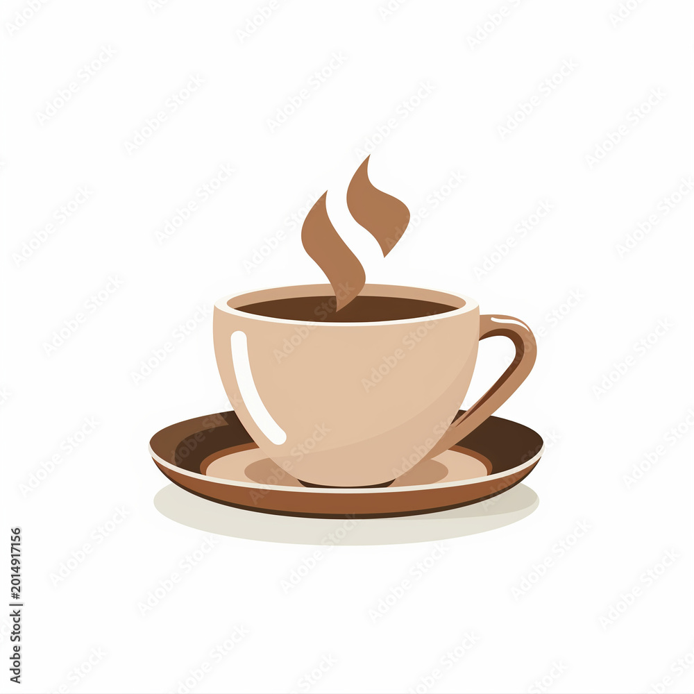 Obraz premium Minimalist Ceylon Tea Cup Icon Vector Design