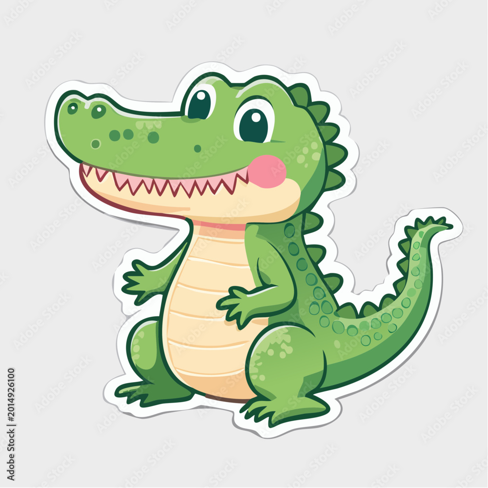 Fototapeta premium Cute Cartoon Alligator Sticker