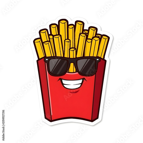 Funny French Fries Character with Cool Sunglasses