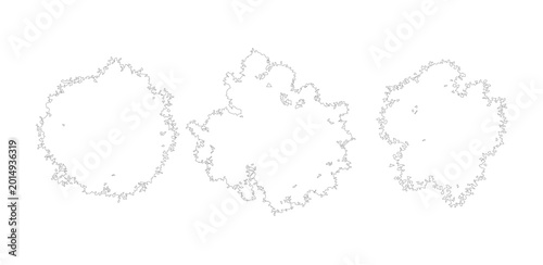 Tableau sur toile Minimalist tree top view outline vector set, architectural landscape plan symbol
