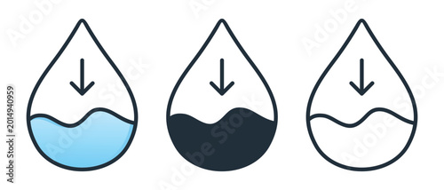 Foto Water Level Decrease Icon. Low Water Symbol. Vector Illustration