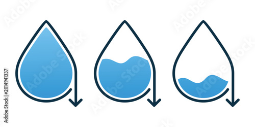 Bild auf Leinwand Water Level Low Icon. Vector Illustration