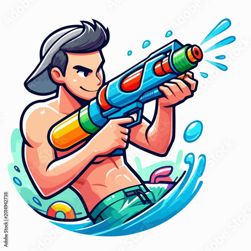 Photos Illustration of someone playing toy shooting