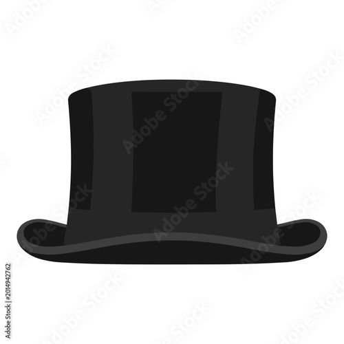 Schilderij op canvas Black bowler hat with flat top and curved brim isolated