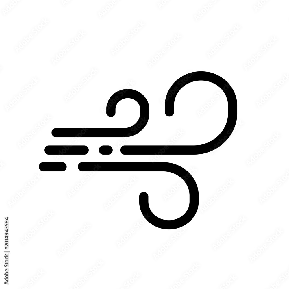 Obraz premium Wind blow swirl weather vector icon