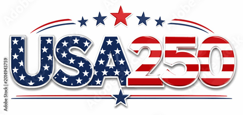 Usa 250 patriotic with stars and stripes america 250th anniversary