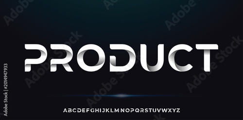 Bild auf Leinwand Creative Design vector Font of twisted Ribbon for Title, Header, Lettering, Logo