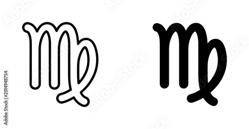 Tableau sur toile Virgo Zodiac Symbol, Astrology Icon, Celestial Sign, Astrological Glyph, Horosco