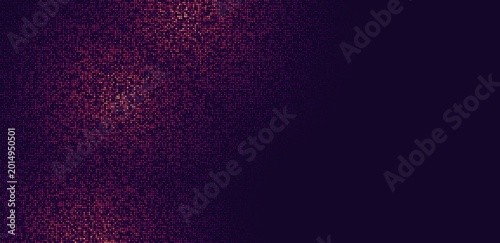 Schilderij op canvas A dark background with a vibrant pink and purple gradient and glowing lines