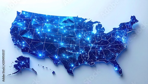 Usa map network graphic