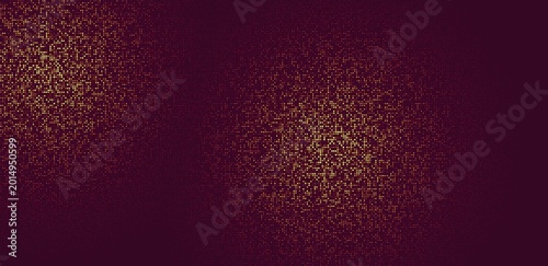 Foto A dark crimson background with two golden glowing clusters.