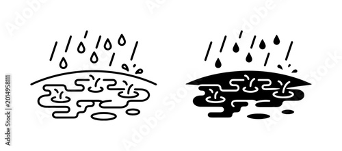 Photos Rainy Weather Icons, Water Absorption, Drainage Systems, Weather Icons
