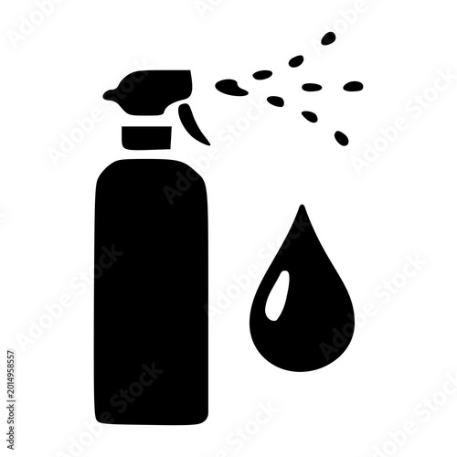 Bild auf Leinwand A spray bottle and a single droplet symbol