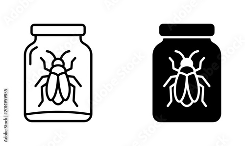 Foto Insect Jar Icons, Beetle Specimen Vector Art, Entomology Collection Graphics, Pe