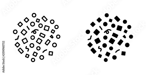 Abstract Geometric Shapes, Confetti Scatter, Party Elements, Celebration Icons, Festive Design