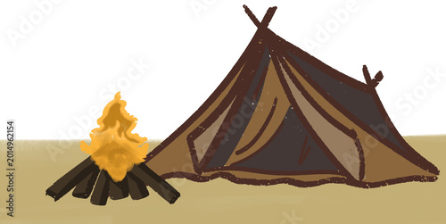 camp fire vector