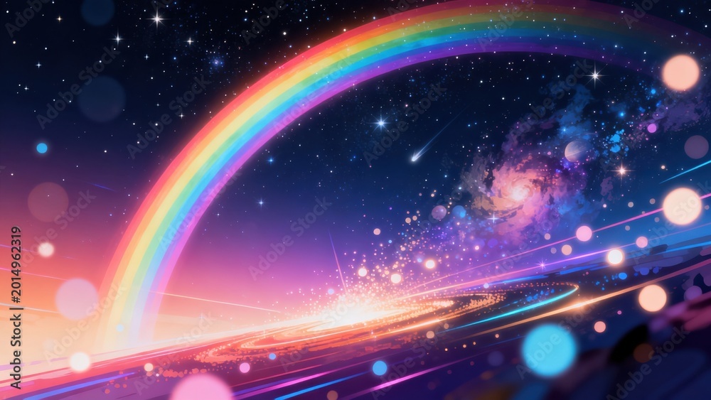 Fototapeta premium Cosmic rainbow in starry sky