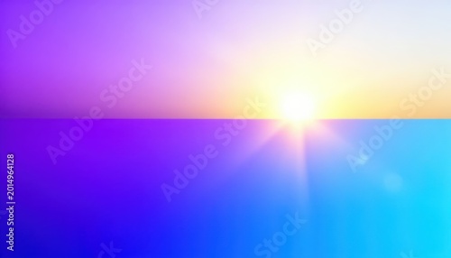 a vibrant sunrise with colors blending into purple and blue hues. This serene sunrise casts a warm glow over the calm waters reflecting the beautiful sunrise.