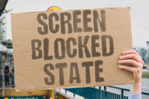 Fotografie "Screen Blocked State" Authoritarian governments deploy content blocks to suppress digital news