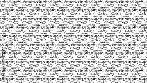 Happy mothers day background pattern with bows