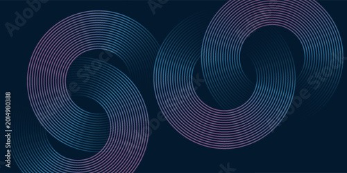 Futuristic abstract background. Glowing circle line design. Modern shiny blue and pink geometric lines pattern. Future technology concept. Suitable for posters, banners, covers, presentations. Eps10