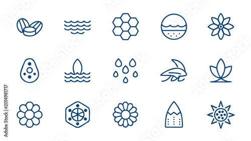 Photos Bio-mimicry Engineering and Nature-Inspired Professional Tech Blue Art Vector Icons