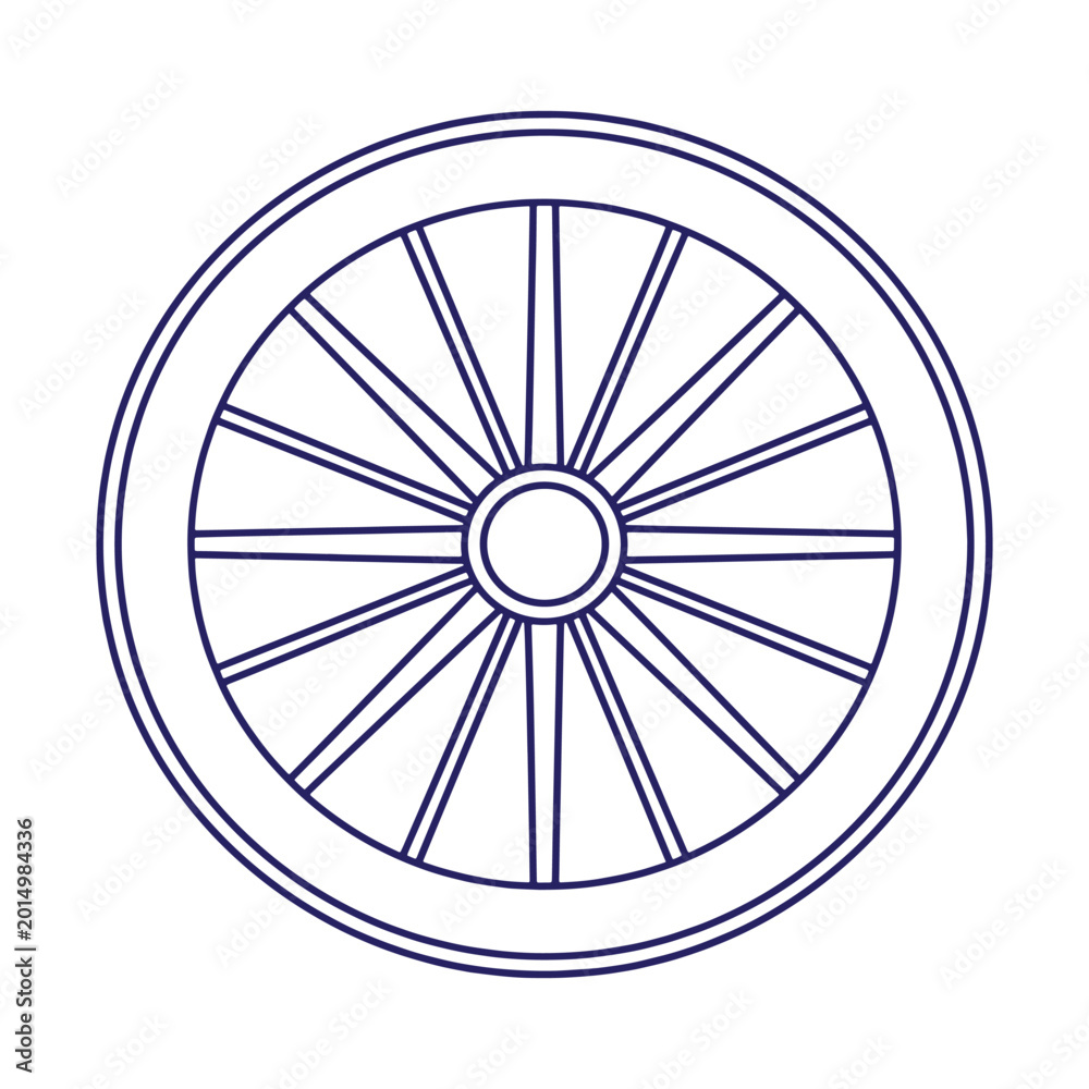 Fototapeta premium Wagon Wheel Line Art