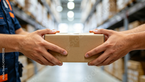Canvastavla Warehouse Worker Handing Over Package to Recipient