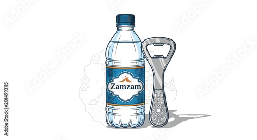 Foto Zamzam water bottle and opener.