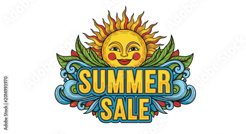 Bild auf Leinwand Summer sale advertisement sign logo.