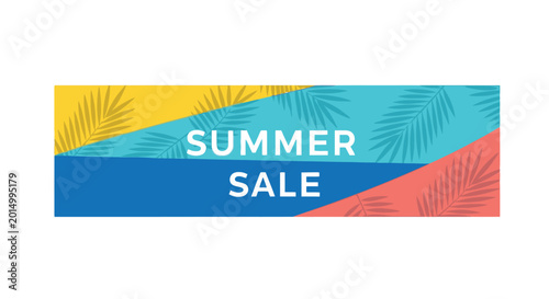 Cuadro en lienzo Summer sale banner with colorful background.