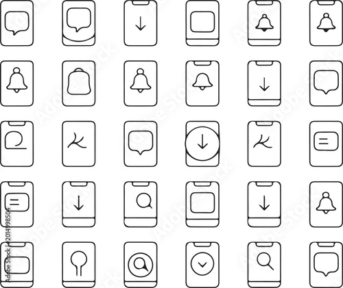Collection of various icons for user interface and communication
