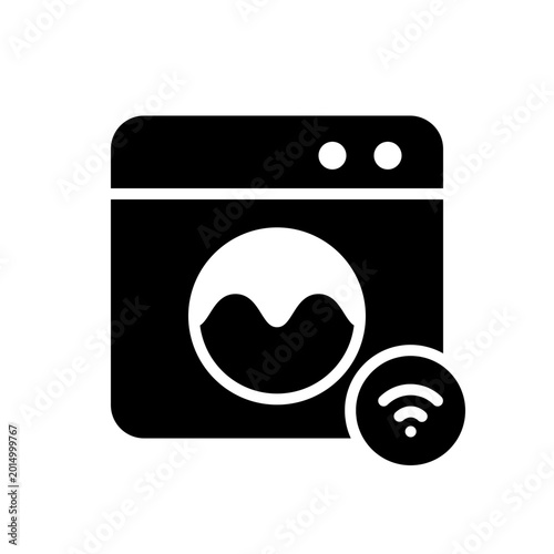 Smart Washing Machine Solid Icon