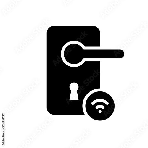 Smart Door Lock Solid Icon