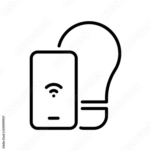 Smart Light Bulb Line Icon