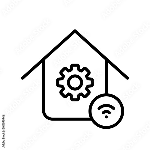 Smart Home System Line Icon