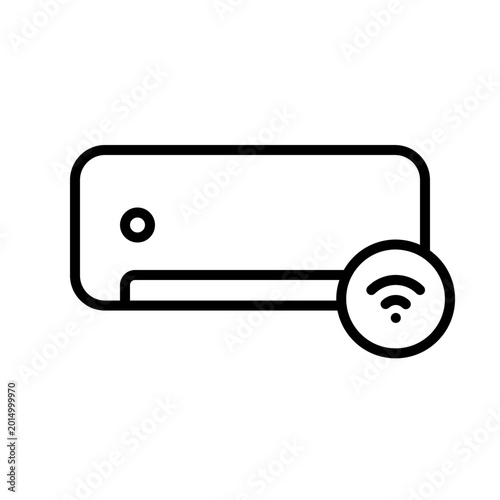 Smart Air Conditioner Line Icon