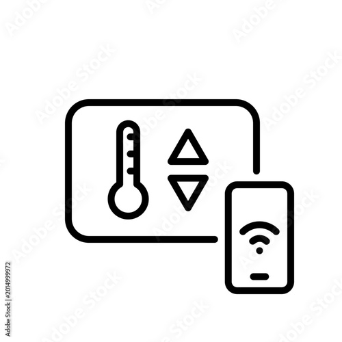 Smart Thermostat Line Icon