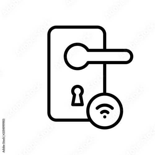 Smart Door Lock Line Icon