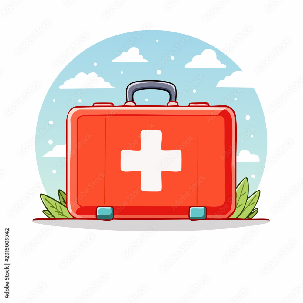 Fototapeta premium First Aid Kit with Red Cross Symbol