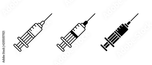 Quadro su tela Syringe Icons Set: Medical Injection, Vaccination, Healthcare, Science, Liquid D
