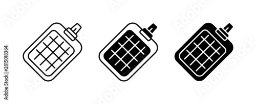 Foto Hot Water Bottle Icons, Heat Therapy Symbols, Medical Device Graphics
